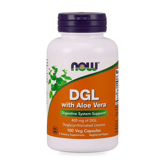 NOW® - DGL with Aloe Vera - 100 Veg Capsules | One Life Health