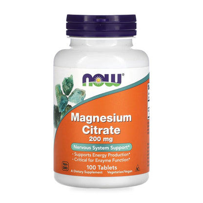 NOW® Magnesium Citrate 200 mg - 100 Tablets — product photo 1 of 4