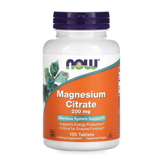 NOW® Magnesium Citrate 200 mg - 100 Tablets — product photo 1 of 4