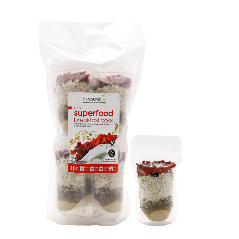 TREASURE LIFE - Organic Oats Superfood Breakfast Bowl - 78g x 10 Servings | One Life Health