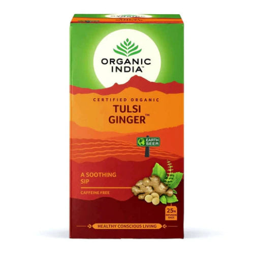 ORGANIC INDIA - Tulsi Ginger Tea - 25 Tea Bags | One Life Health