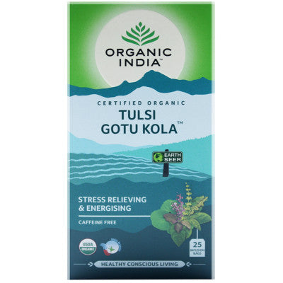 ORGANIC INDIA - Tulsi Gotu Kola Tea - 25 Tea Bags | One Life Health