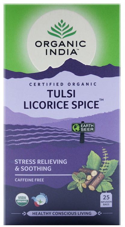 ORGANIC INDIA - Tulsi Licorice Spice Tea - 25 Tea Bags | One Life Health