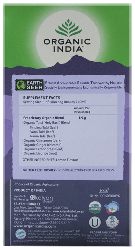 ORGANIC INDIA - Tulsi Licorice Spice Tea - 25 Tea Bags | One Life Health
