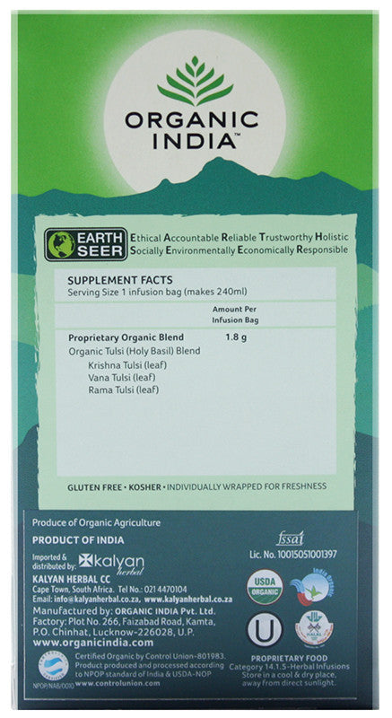 ORGANIC INDIA - Tulsi Original Tea - 25 Tea Bags | One Life Health
