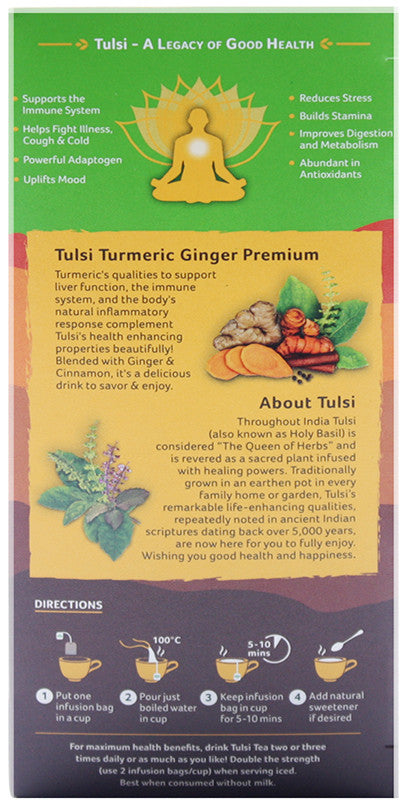 ORGANIC INDIA - Tulsi Turmeric Ginger Tea - 25 Tea Bags | One Life Health