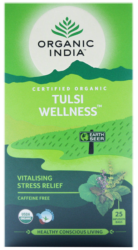 ORGANIC INDIA - Tulsi Wellness Tea  - 25 Tea Bags | One Life Health