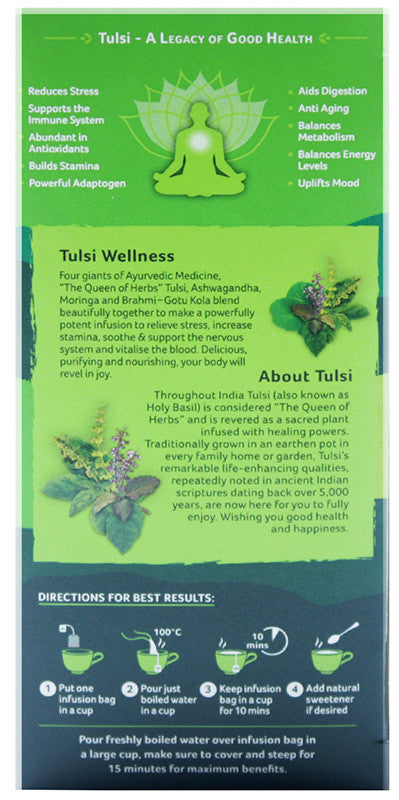 ORGANIC INDIA - Tulsi Wellness Tea  - 25 Tea Bags | One Life Health