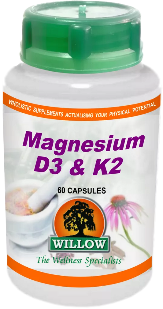 WILLOW - Magnesium D3 & K2 - 60 Capsules | One Life Health