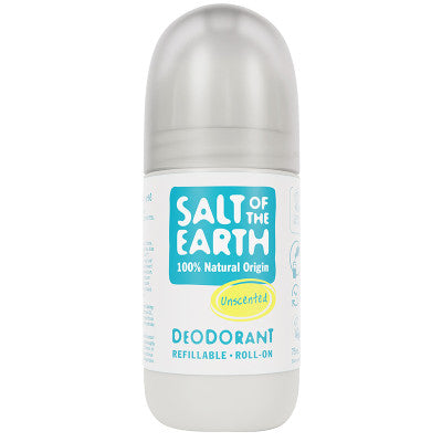 SALT OF THE EARTH - Natural Deodorant Unscented Roll-on - 75ml Refillable | One Life Health