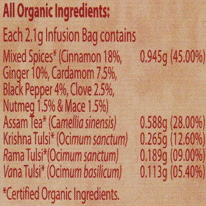 ORGANIC INDIA - Tulsi Masala Chai Tea - 25 Tea Bags | One Life Health