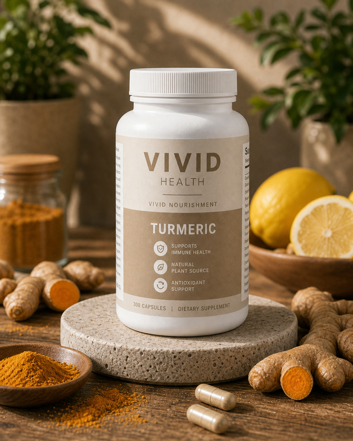VIVID HEALTH - VIVID NOURISHMENT - Turmeric 300 Capsules — product photo 1 of 3