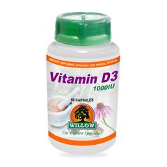 WILLOW - Vitamin D3 1000IU - 60 Capsules