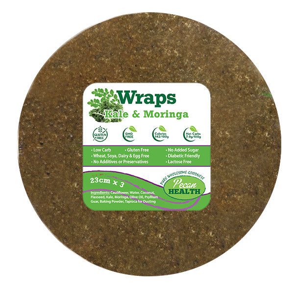PECAN HEALTH - Wraps Kale & Moringa - 23cm x 3 | One Life Health