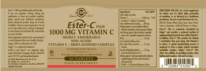 SOLGAR - Ester-C ® Plus 1000 mg Vitamin C – 30 Tablets | One Life Health