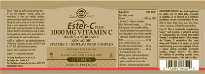 SOLGAR -  Ester-C Plus 1000mg - 90 Tablets | One Life Health