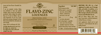 SOLGAR - Flavo-Zinc – 50 Lozenges | One Life Health