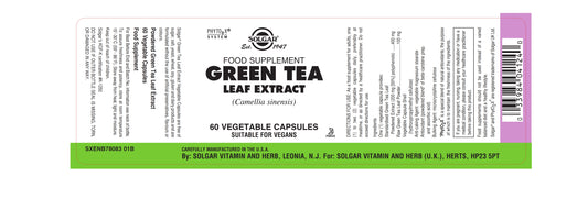 SOLGAR - Green Tea Leaf Extract – 60 Vegetable Capsules | One Life Health