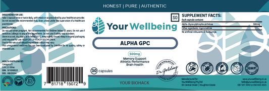 YOUR WELLBEING - Alpha GPC 30 Capsules | One Life Health