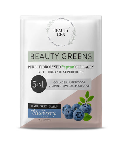 BEAUTY GREENS - Collagen Blueberry Sachets - 15g | One Life Health