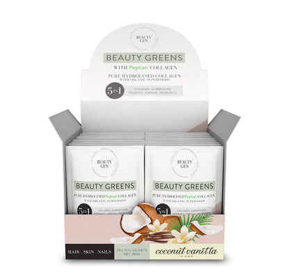 BEAUTY GREENS - Collagen Coconut Vanilla Sachets - 15g | One Life Health