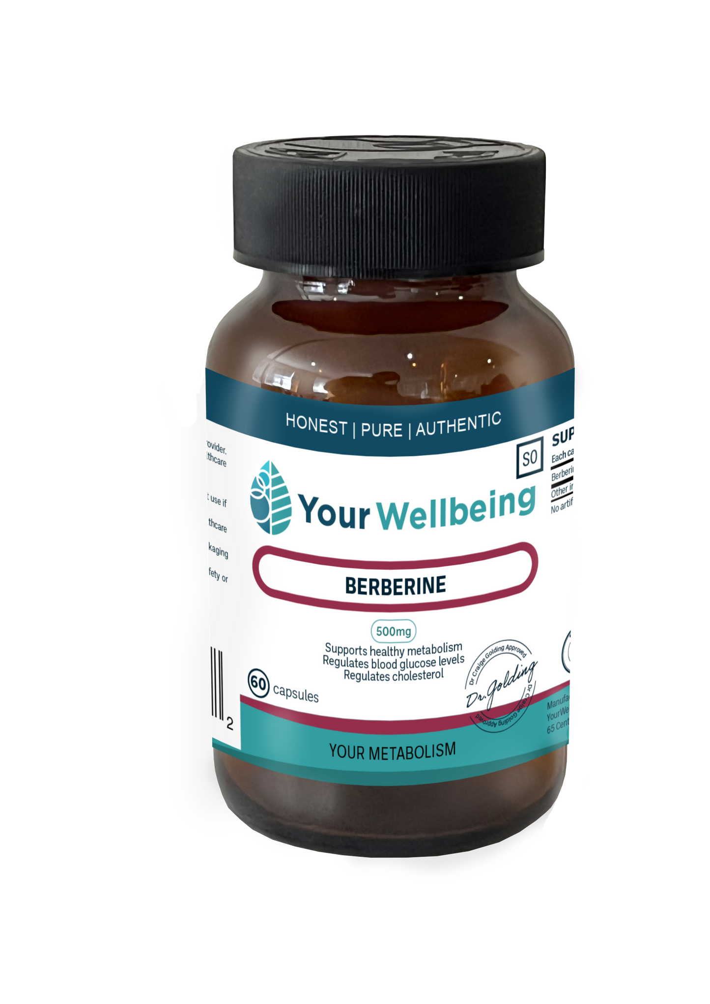 YOUR WELLBEING - Berberine HCL 95% 60 Capsules | One Life Health