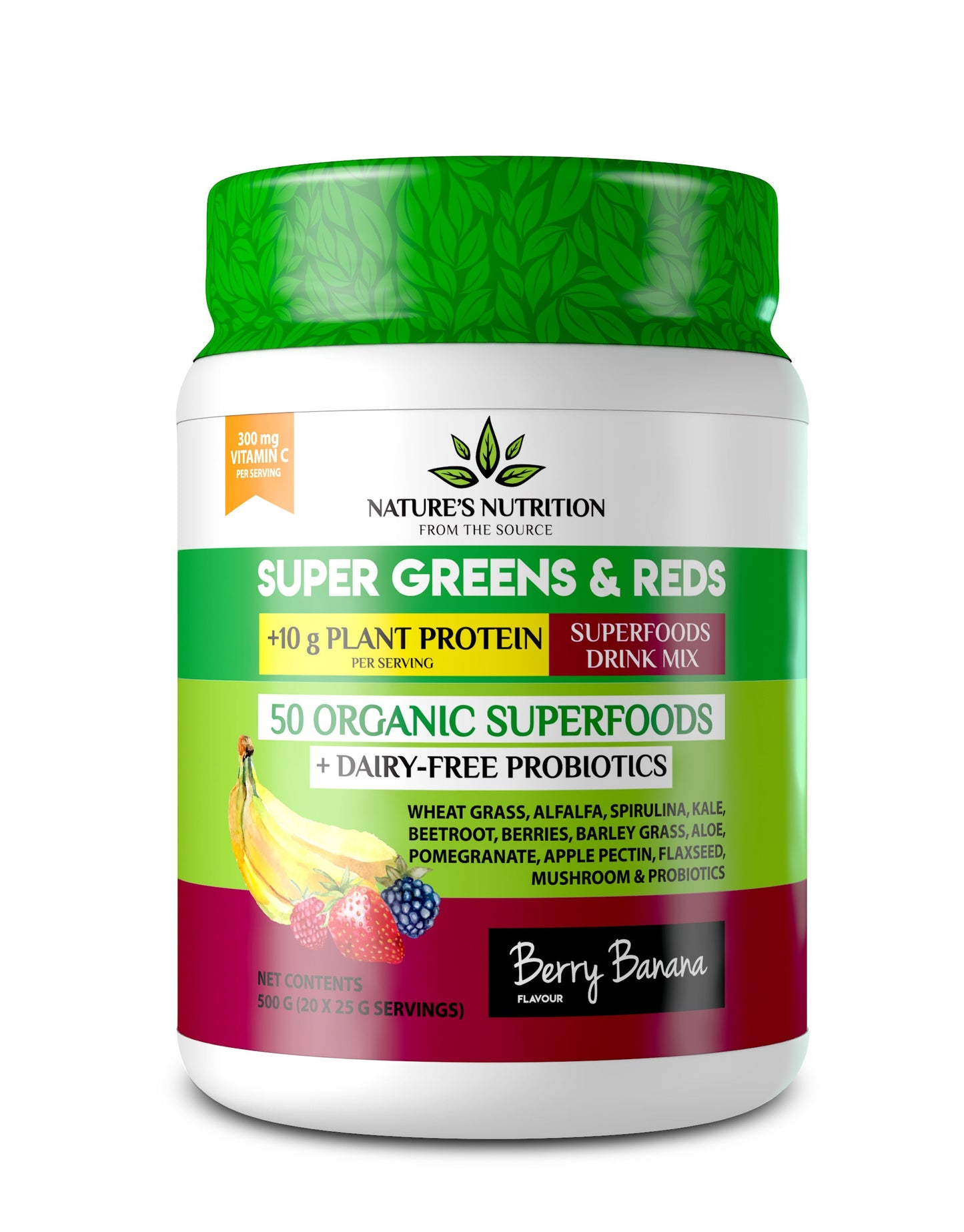 NATURE'S NUTRITION - Berry Banana Superfoods Drink Mix 500g | One Life Health