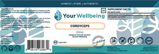 YOUR WELLBEING - Cordyceps 60 Capsules | One Life Health