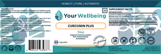 YOUR WELLBEING - Curcumin Plus 60 Capsules | One Life Health