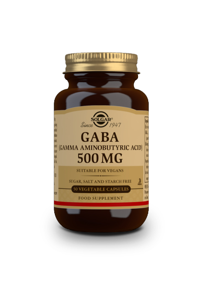 SOLGAR - GABA (Gamma Aminobutyric Acid) 500 mg – 50 Vegetable Capsules | One Life Health