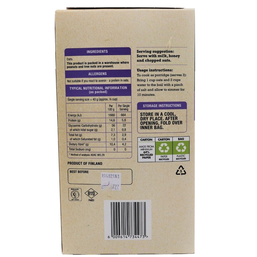 HEALTH CONNECTION WHOLEFOODS - Gluten-Free Rolled Oats - 500g | One Life Health