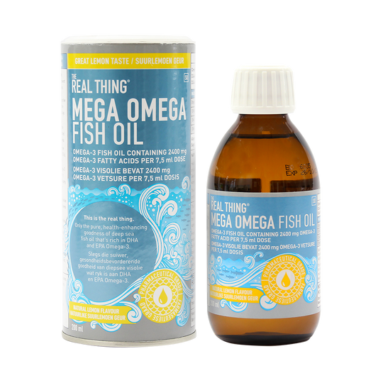THE REAL THING FOOD SUPPLEMENTS - Mega Omega Fish Oil - Lemon 200ml | One Life Health