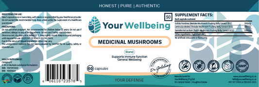 YOUR WELLBEING - Medicinal Mushrooms - 60 Capsules | One Life Health