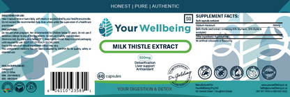 YOUR WELLBEING - Milk Thistle Extract 60 Capsules | One Life Health