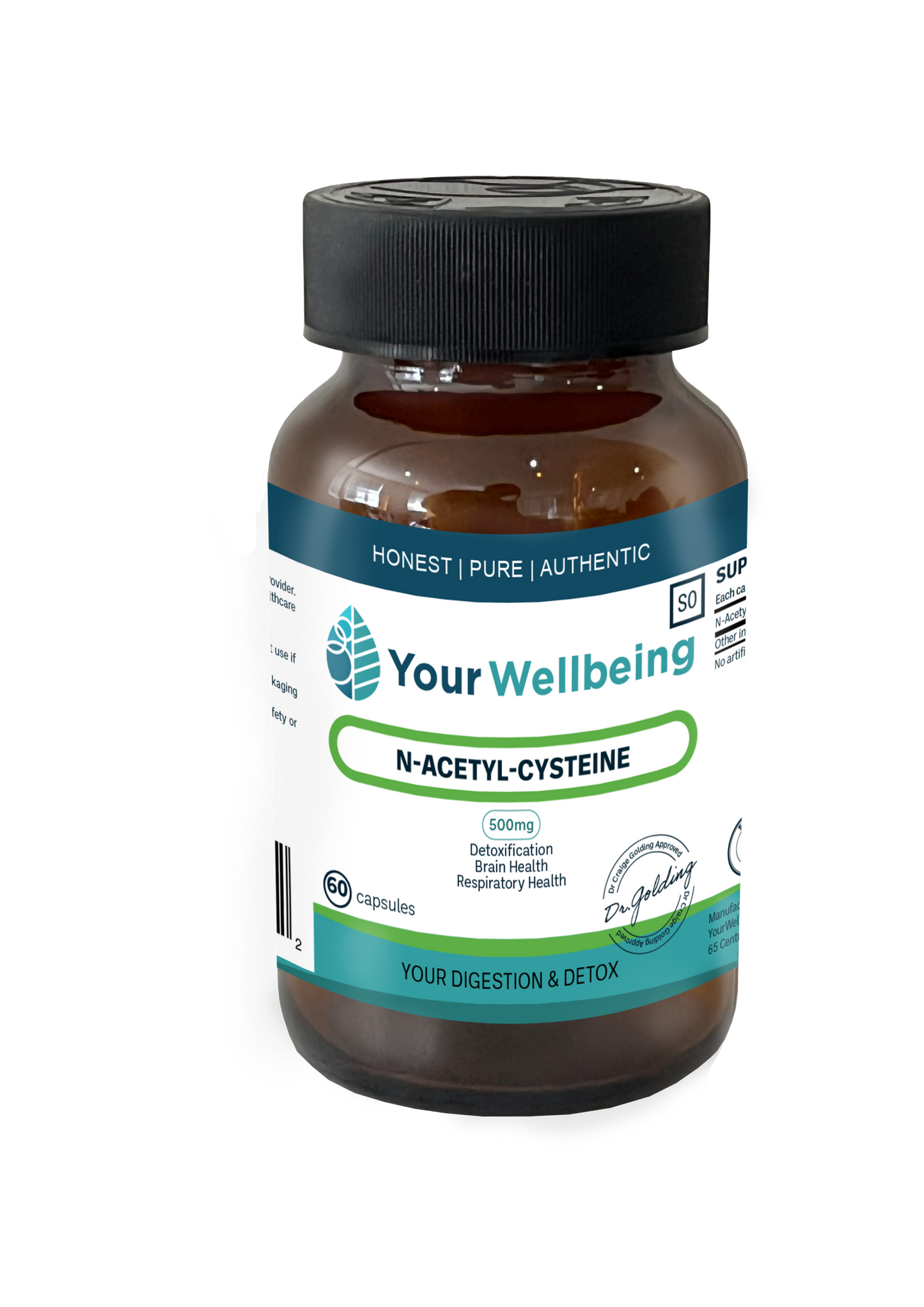 YOUR WELLBEING - N-Acetyl-Cysteine  60 Capsules | One Life Health