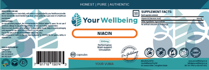 YOUR WELLBEING - Niacin 60 Capsules | One Life Health
