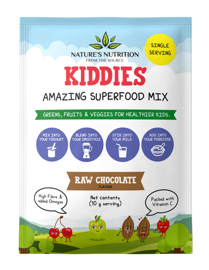 NATURE'S NUTRITION - Kiddies Superfoods Drink Mix Raw Chocolate Sachets | One Life Health