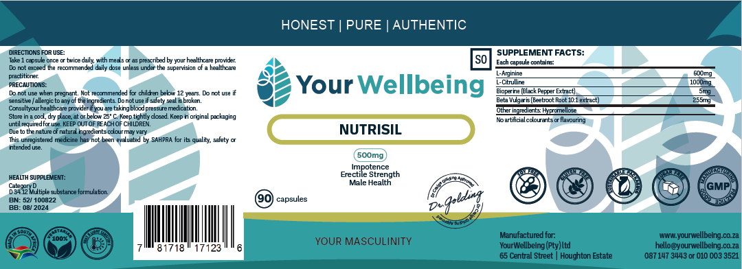 YOUR WELLBEING - Nutrisil 60 Capsules | One Life Health