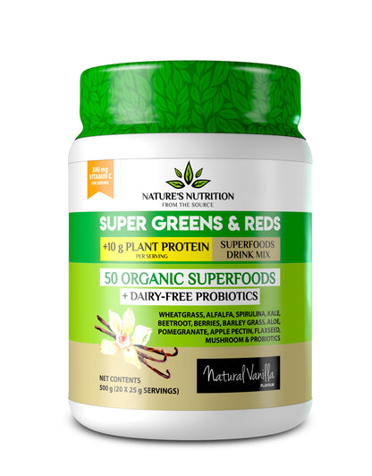 NATURE'S NUTRITION - Raw Vanilla Superfoods Drink Mix - 500g | One Life Health