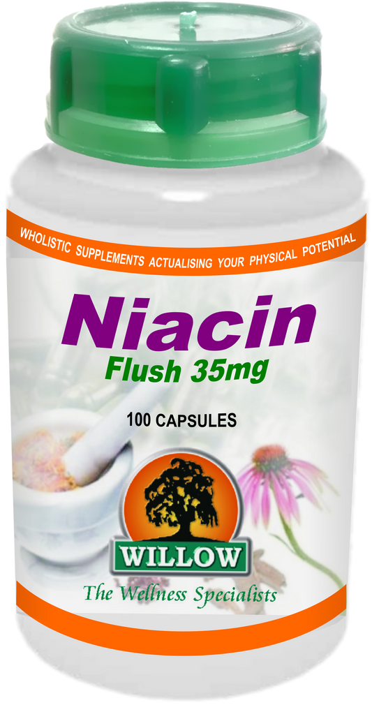 WILLOW - Niacin Flush 35mg - 100 Capsules | One Life Health