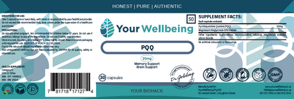 YOUR WELLBEING - PQQ 30 Capsules | One Life Health