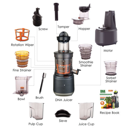 DNA HEALTH - Raw Press Juicer - Charcoal | One Life Health