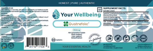 YOUR WELLBEING - Quatrefolic 60 Capsules | One Life Health