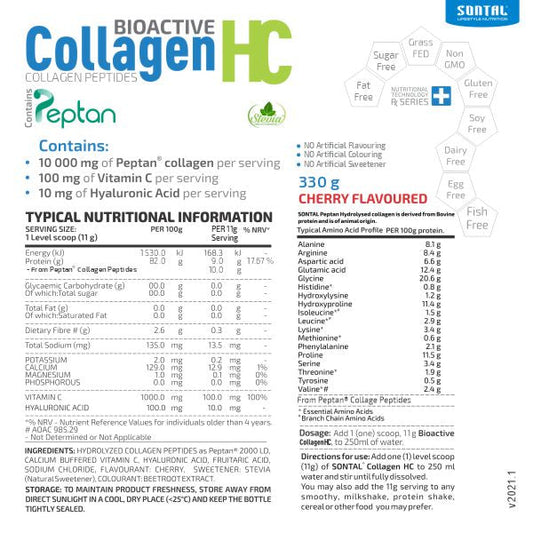 SONTAL - Peptan Collagen Hc Cherry 330g | One Life Health