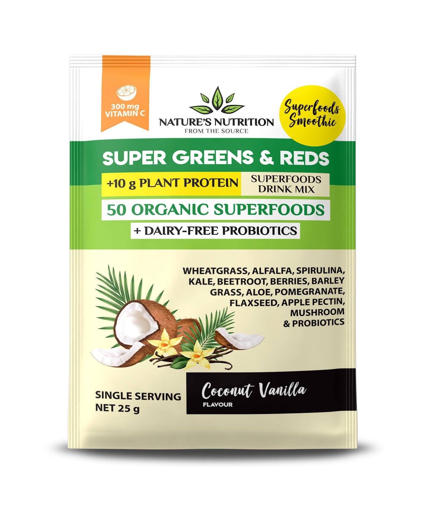 NATURE'S NUTRITION - Coconut Vanilla Superfoods Drink Mix Sachets 25g | One Life Health