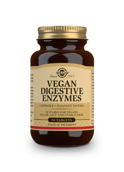 SOLGAR - Vegan Digestive Enzymes – 50 Chewable Tablets | One Life Health