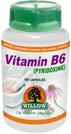 WILLOW - Vitamin B6 - 100 Capsules