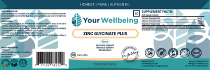 YOUR WELLBEING - Zinc Glycinate Plus 60 Capsules | One Life Health