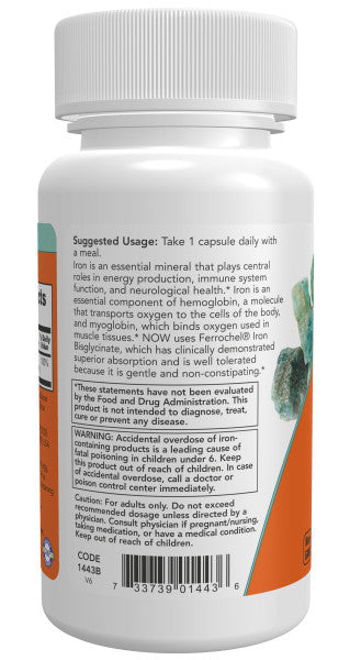 NOW®  - Iron 18 mg - 120 Veg Capsules | One Life Health