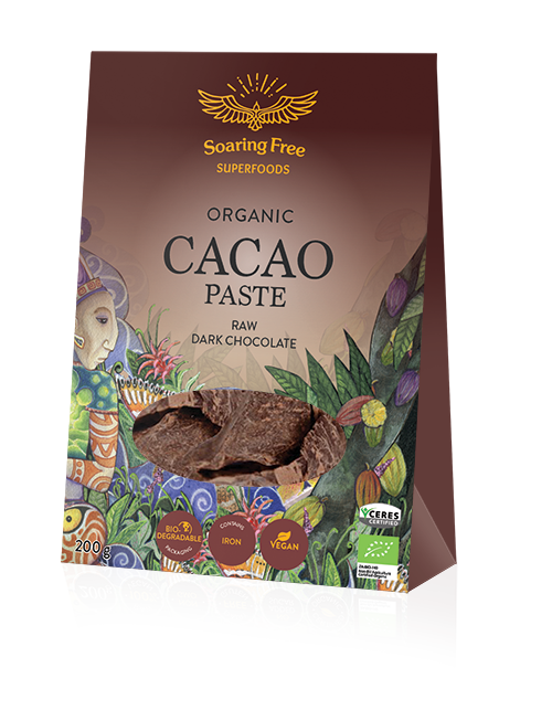 SOARING FREE SUPERFOODS - Cacao Paste, Organic, Raw 200g | One Life Health